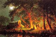 Albert Bierstadt Oregon Trail (Campfire) painting